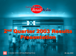 2 nd Quarter 2003 Financial Results Highlights