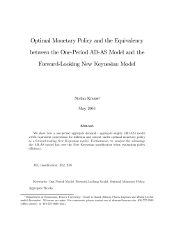 Optimal Monetary Policy and the Equivalency between the One