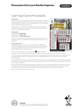 Cash Vault Game Procedures