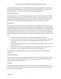 CENTRAL DISTRICT TOURNAMENT INFORMATION FOR NEW