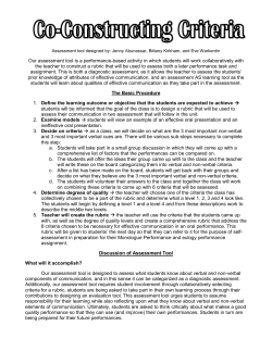 Co-Constructing Criteria Handout