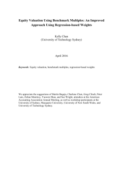 Equity Valuation Using Benchmark Multiples: An