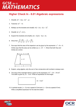 6.01 Algebraic expressions