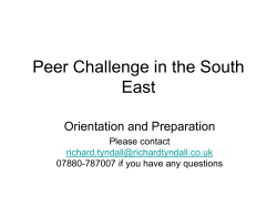 Orientation and Preparation for Colleagues new to Peer