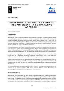 interrogations and the right to remain silent - a