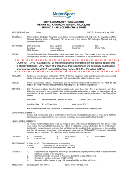 SUPPLEMENTARY REGULATIONS PENNY RD