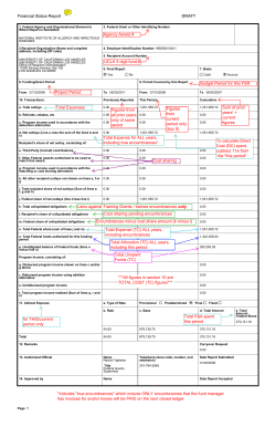 Financial Status Report DRAFT UCLA 5 digit fund # Agency Award