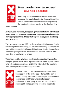 Blow the whistle on tax secrecy!