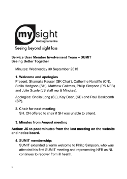 Click here to SUMIT minutes August 2015