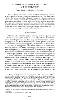 a theory of fairness, competition, and cooperation