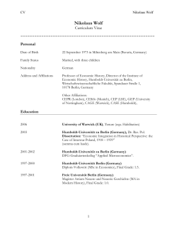 Activity Report - HU Berlin Wiwi - Humboldt