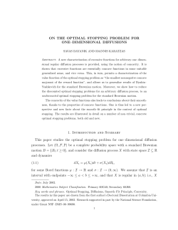 On The Optimal Stopping Problem For One