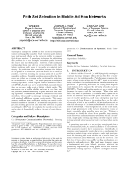 Path Set Selection in Mobile Ad Hoc Networks