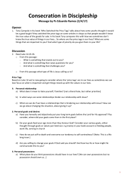 Consecration in Discipleship Message by Ps Eduardo Ramos (2/4/17)