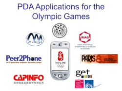PDA Applications for Olympic Games