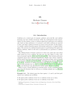 15 Hedonic Games - Computer Science Intranet