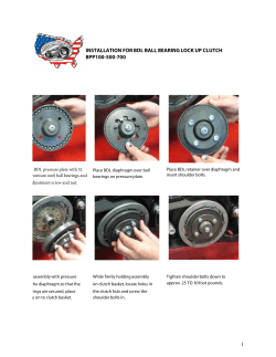 installation for bdl ball bearing lock up clutch