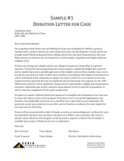Fundraising Donation Letters - California State University, Long Beach