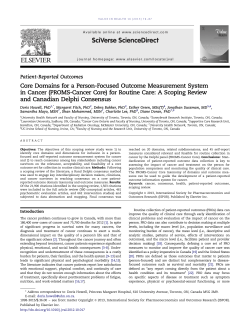 Core Domains for a Person-Focused Outcome Measurement