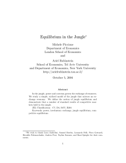 Equilibrium in the Jungle - cerge-ei