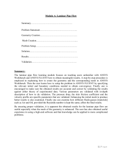 Module A - Laminar Pipe Flow