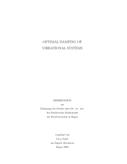optimal damping of vibrational systems