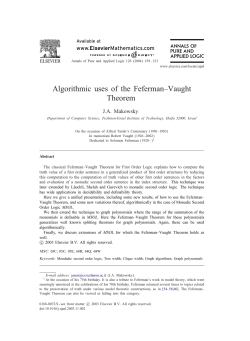Algorithmic uses of the Feferman–Vaught Theorem
