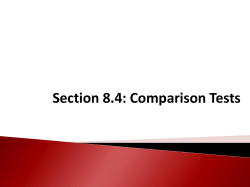 Section 8.4: Comparison Tests Direct