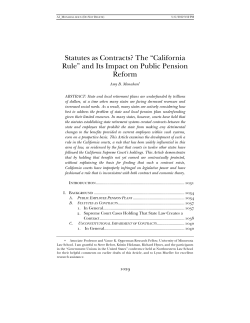 Statutes as Contracts? The &ldquo;California Rule&rdquo; and Its Impact on Public