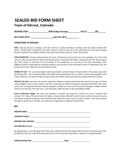 sealed bid form sheet - Town of Gilcrest, Colorado