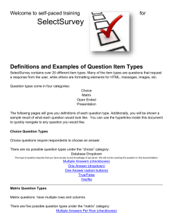 Definitions and Examples of Question Item Types
