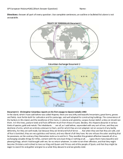 AP European History&bull;SAQ (Short Answer Question) Name