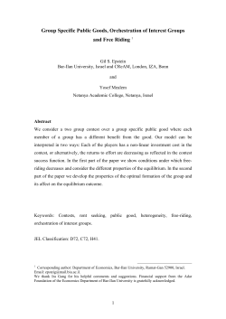 Group Specific Public Goods, Orchestration of Interest Groups and