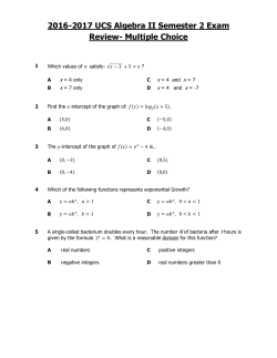 2016-2017 UCS Algebra II Semester 2 Exam Review