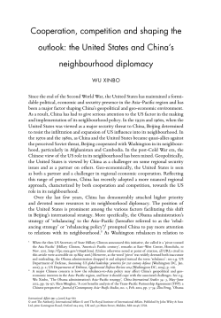 Cooperation, competition and shaping the outlook: the United States