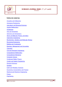 SCIMAGO JOURNAL RANK (1º y 2º cuartil) Índice de materias