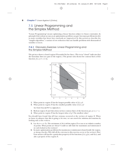 7.5 Linear Programming and the Simplex Method