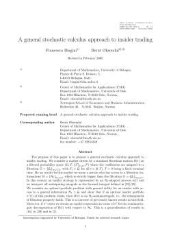 A general stochastic calculus approach to insider trading