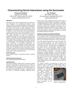 Characterizing Social Interactions using the Sociometer