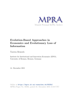 Evolution-Based Approaches in Economics and Evolutionary Loss