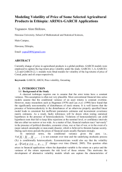 Modeling Volatility of Price of Some Selected Agricultural Products