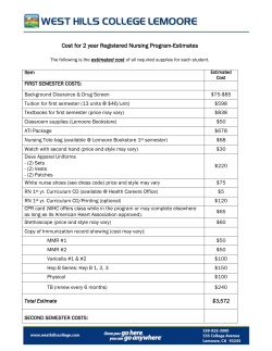 Cost for 2 year Registered Nursing Program-Estimates