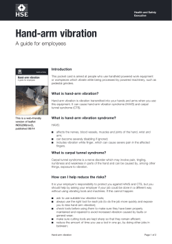 Hand-arm vibration: A guide for employees INDG296