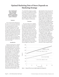 Optimal Marketing Date of Steers Depends on Marketing Strategy