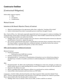 Contracts Outline &ndash; Schooner