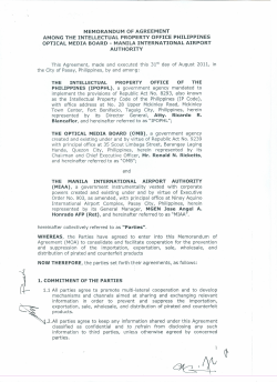 MEMORANDUM OF AGREEMENT AMONG THE INTELLECTUAL