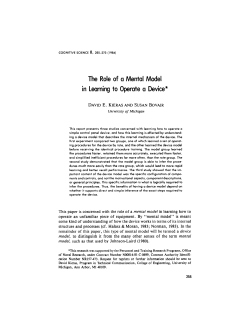The Role of a Mental Model in Learning to Operate a Device