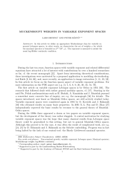 MUCKENHOUPT WEIGHTS IN VARIABLE EXPONENT SPACES 1