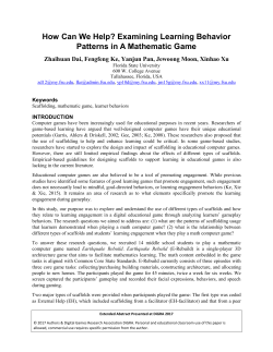 Examining Learning Behavior Patterns in A Mathematic Game