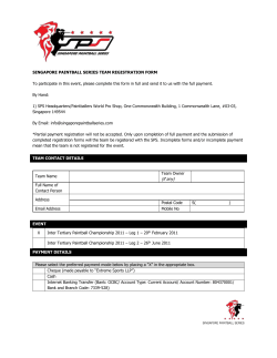 SINGAPORE PAINTBALL SERIES TEAM REGISTRATION FORM To